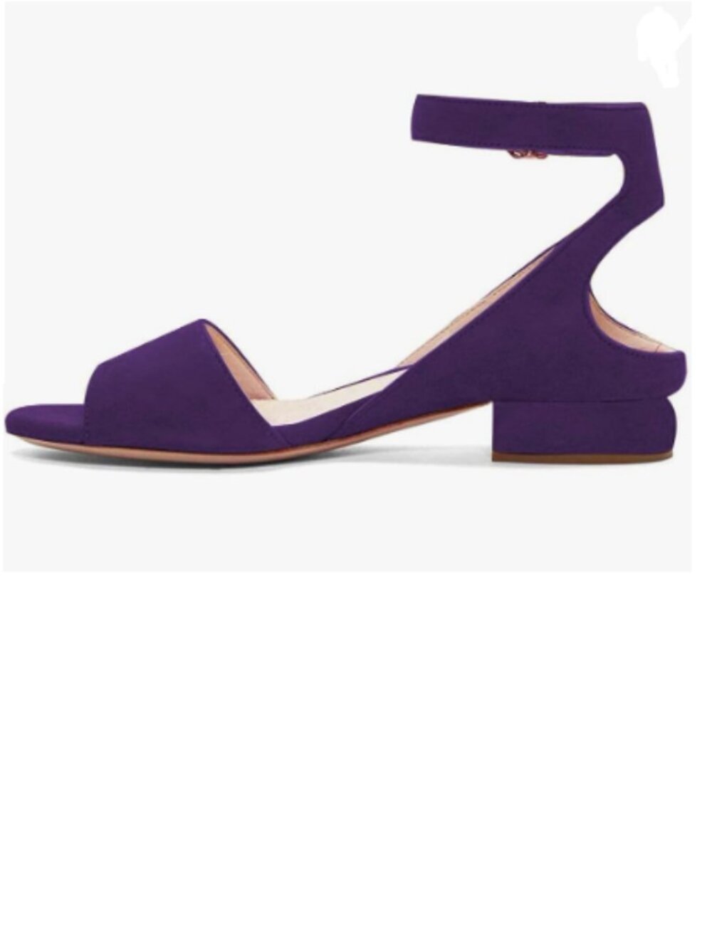 XYD Dark Purple Strappy Low Heel Sandals Open Toe Ankle Strap Chunky Block Shoes